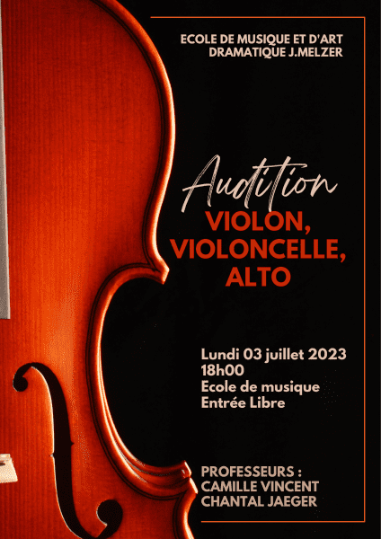 Audition of Cello, Viola and Violin Classes
