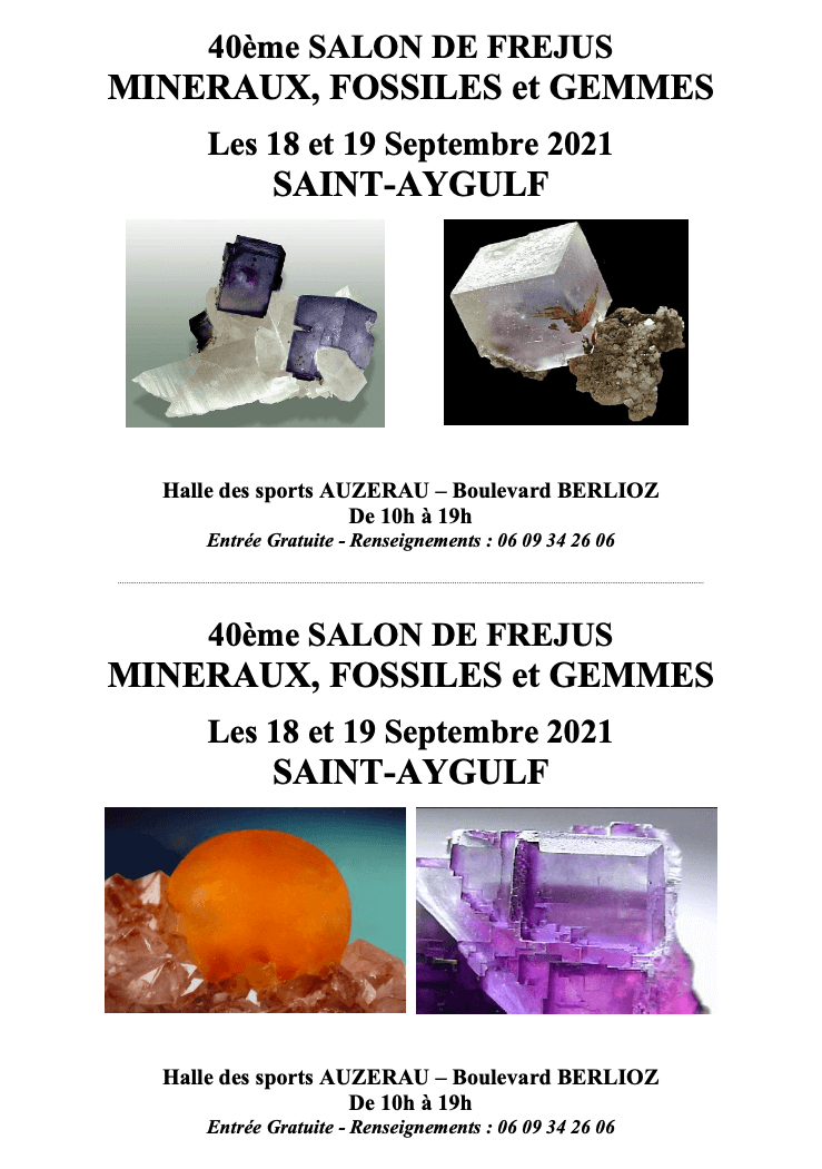 40th exhibition of Fréjus "minerals, fossils and gems"